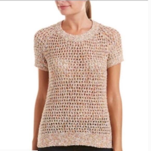 Cabi Women’s #196 Sorbet Loose Knit Multicolor Short Sleeve Sweater Size Medium - Picture 1 of 8